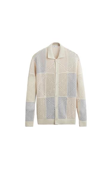 TEXTURED CROCHET CARDIGAN