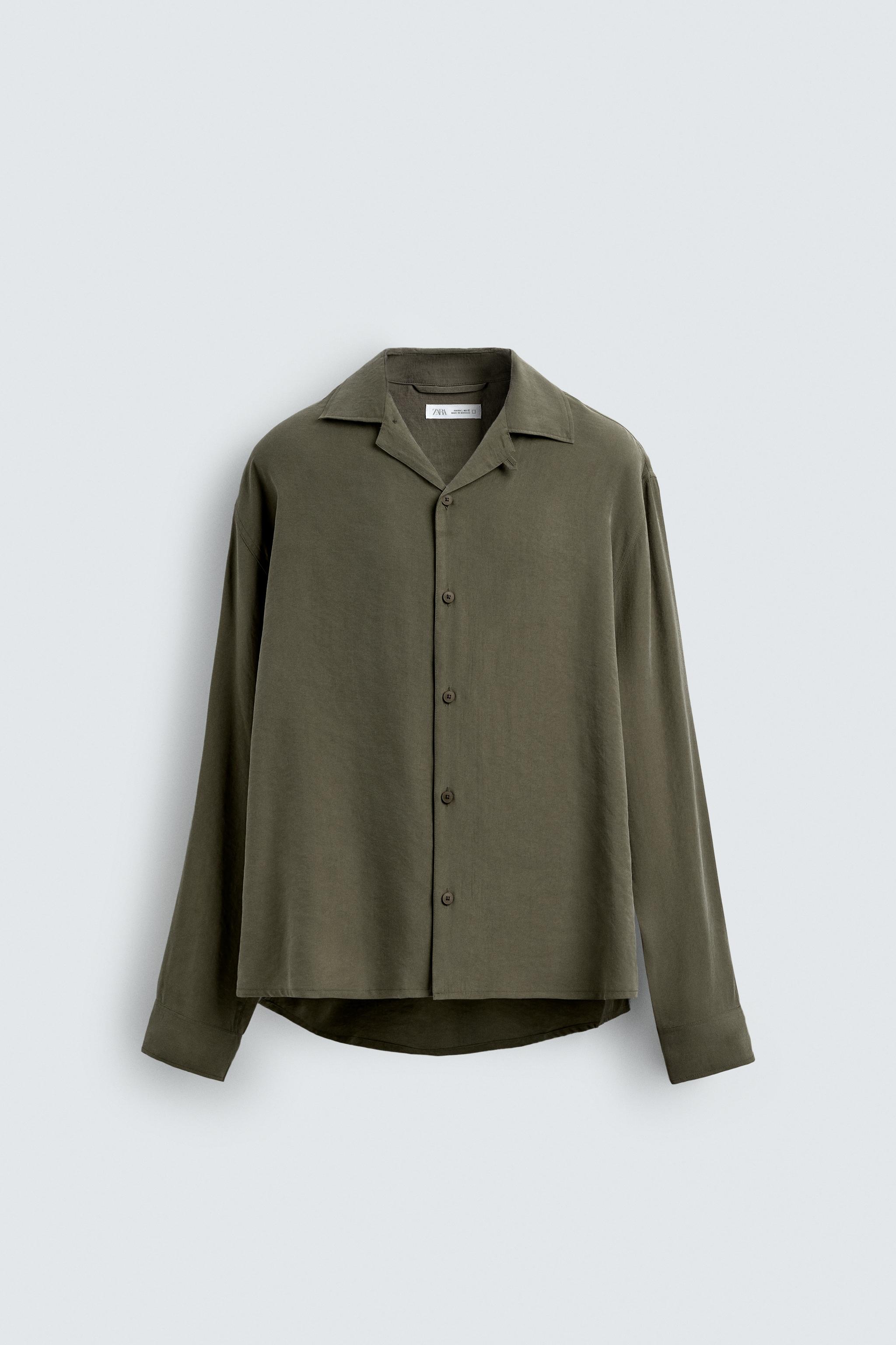 FLOWY RELAXED FIT SHIRT - Khaki | ZARA United States