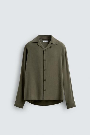 CAMISA FLUIDA RELAXED FIT - Khaki de Zara