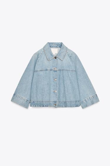 TRF DENIM CAPE JACKET - Mid-blue by Zara - Image 6