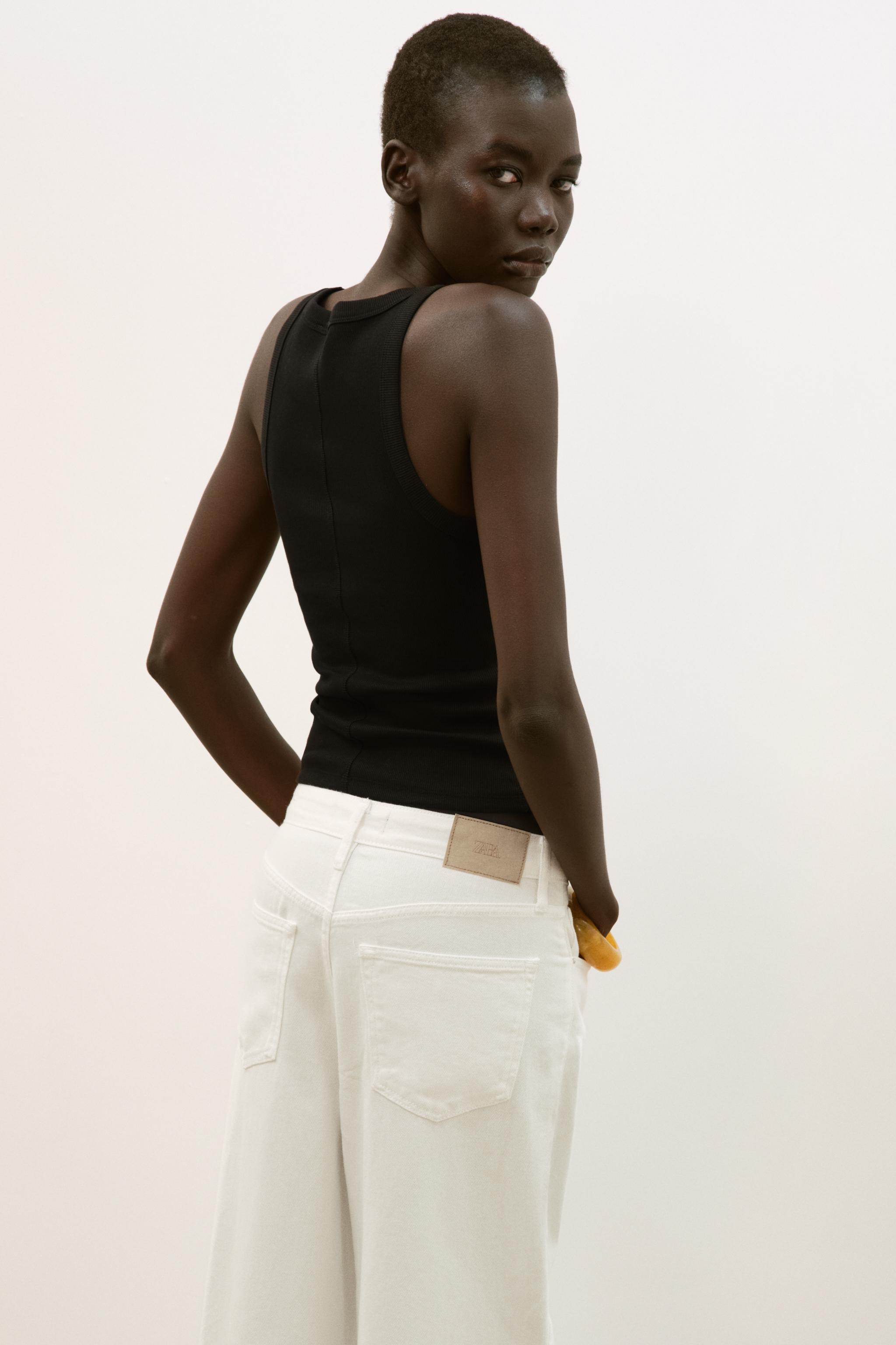 Женские топы Zara RIBBED TANK TOP — фото 5