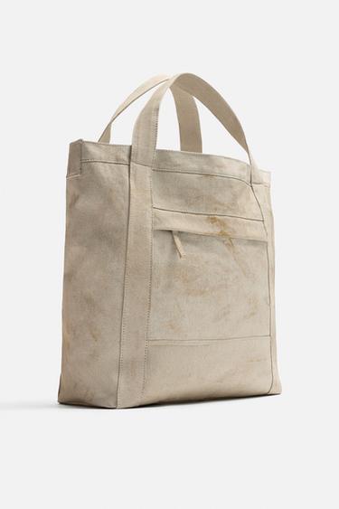 FABRIC TOTE BAG - White by Zara - Image 3