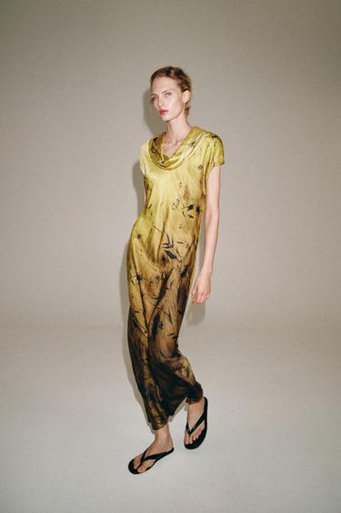 ROBE IMPRIMÉE ZW COLLECTION - Cognac de Zara