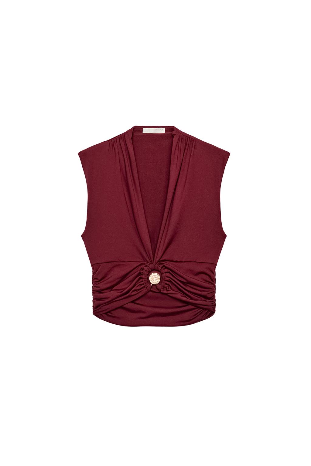 DRAPED POLYAMIDE TOP WITH HARDWARE - image 3