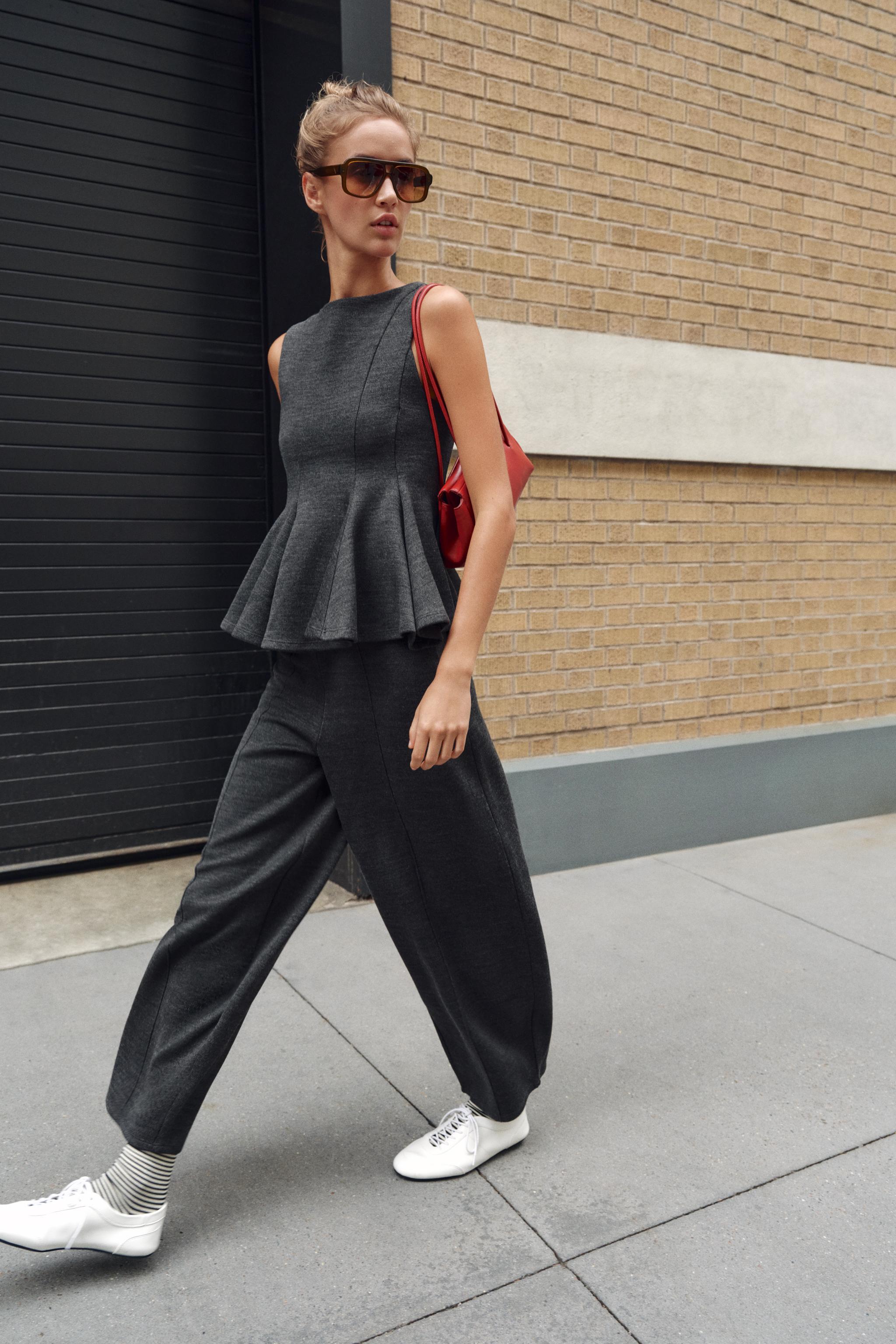 Zara Yumuşak Barrel Pantolon görsel 4