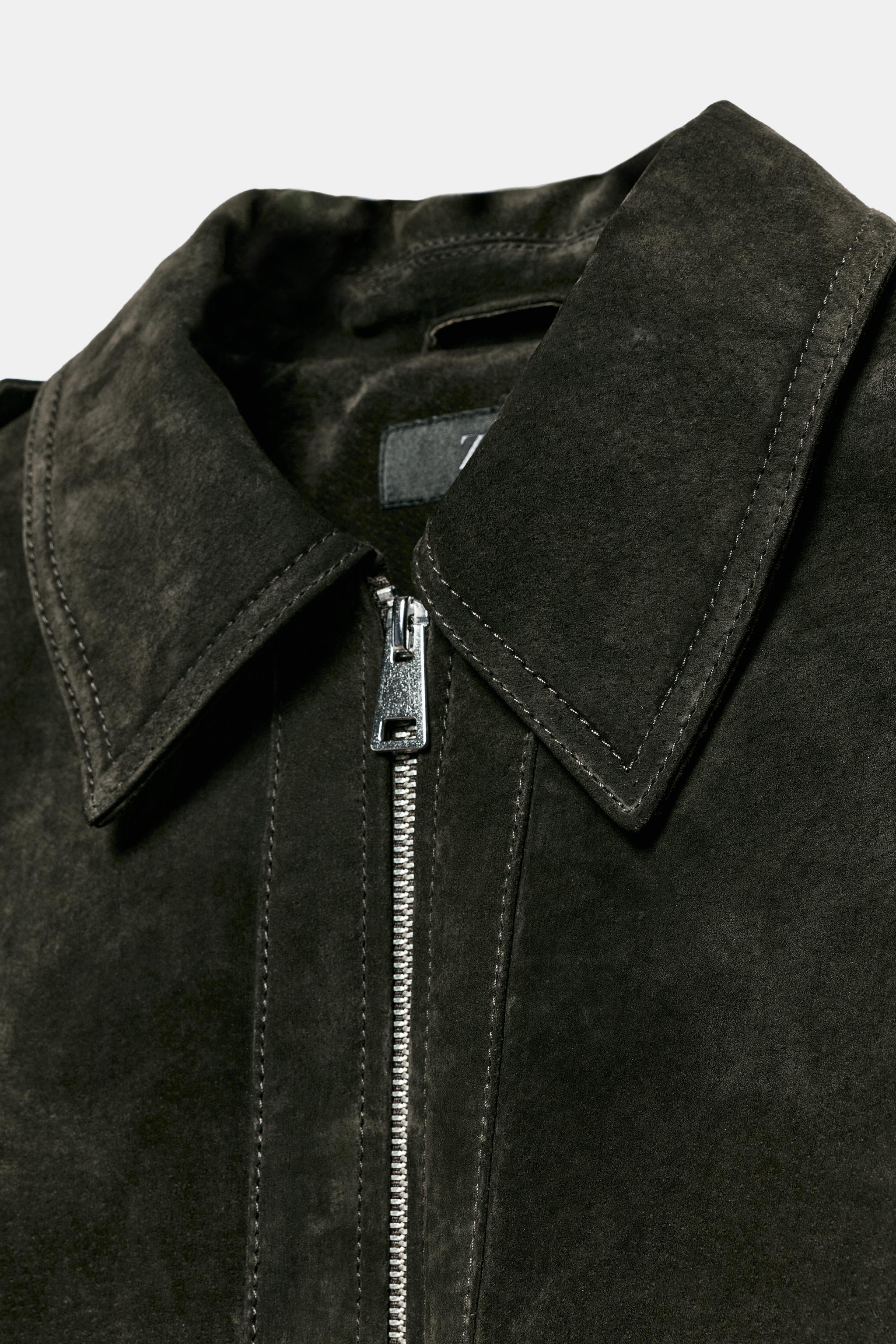 BLOUSON 100% CUIR DAIM