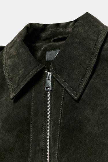 BLOUSON 100% CUIR DAIM - Kaki de Zara - Image 7