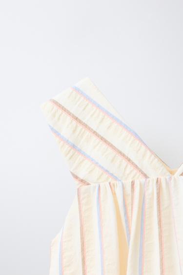 STRIPED DRESS - Ecru / Blue by Zara