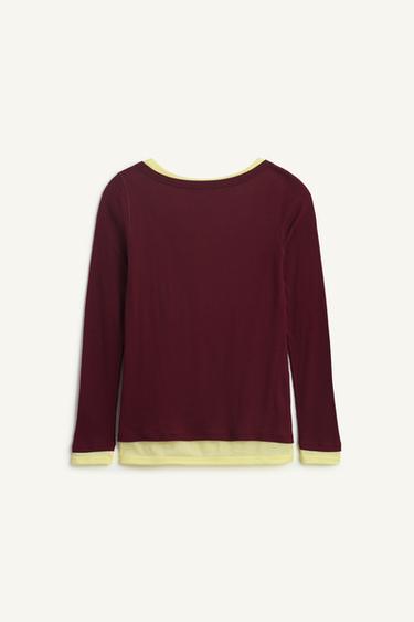 CTTN DBL TSHRT 16 - Bordeaux de Zara - Image 1