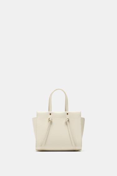 KNOTTED MINI CITY BAG - Ecru by Zara