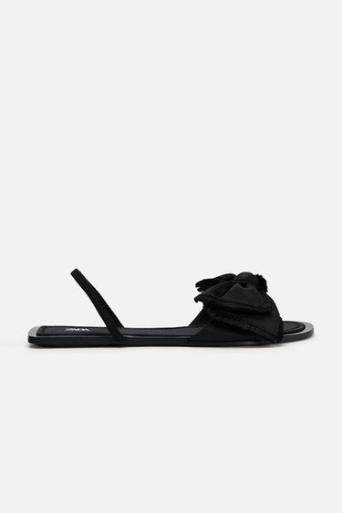 SANDALIA PLANA LAZO - Negro de Zara
