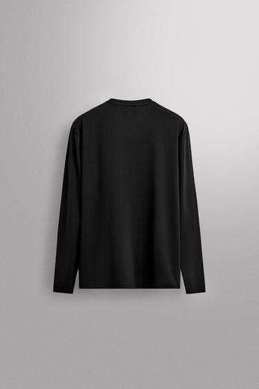 T-SHIRT TECHNIQUE BASIQUE À MANCHES LONGUES - Noir de Zara - Image 8