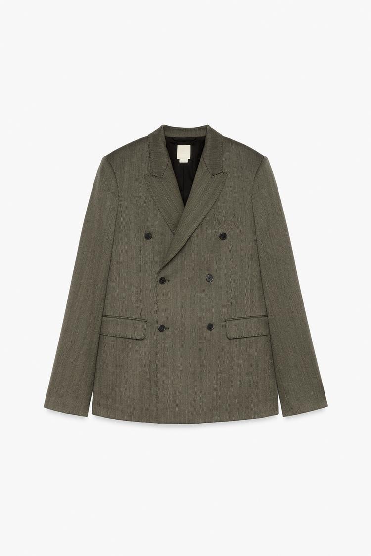Blazer cruzada traje estructura