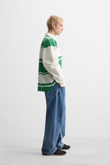 STRIPED TEXT PRINT POLO SHIRT - Light khaki by Zara - Image 3