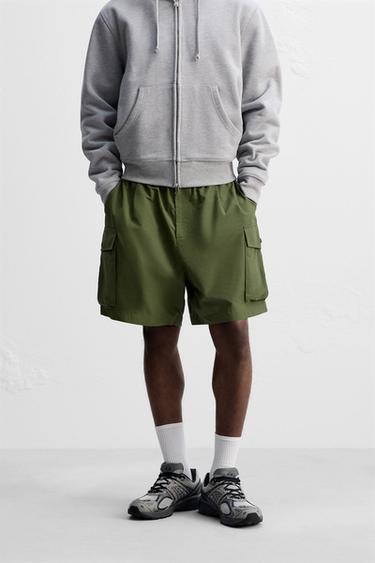 TECHNICAL CARGO BERMUDA SHORTS - Olive green by Zara - Image 1