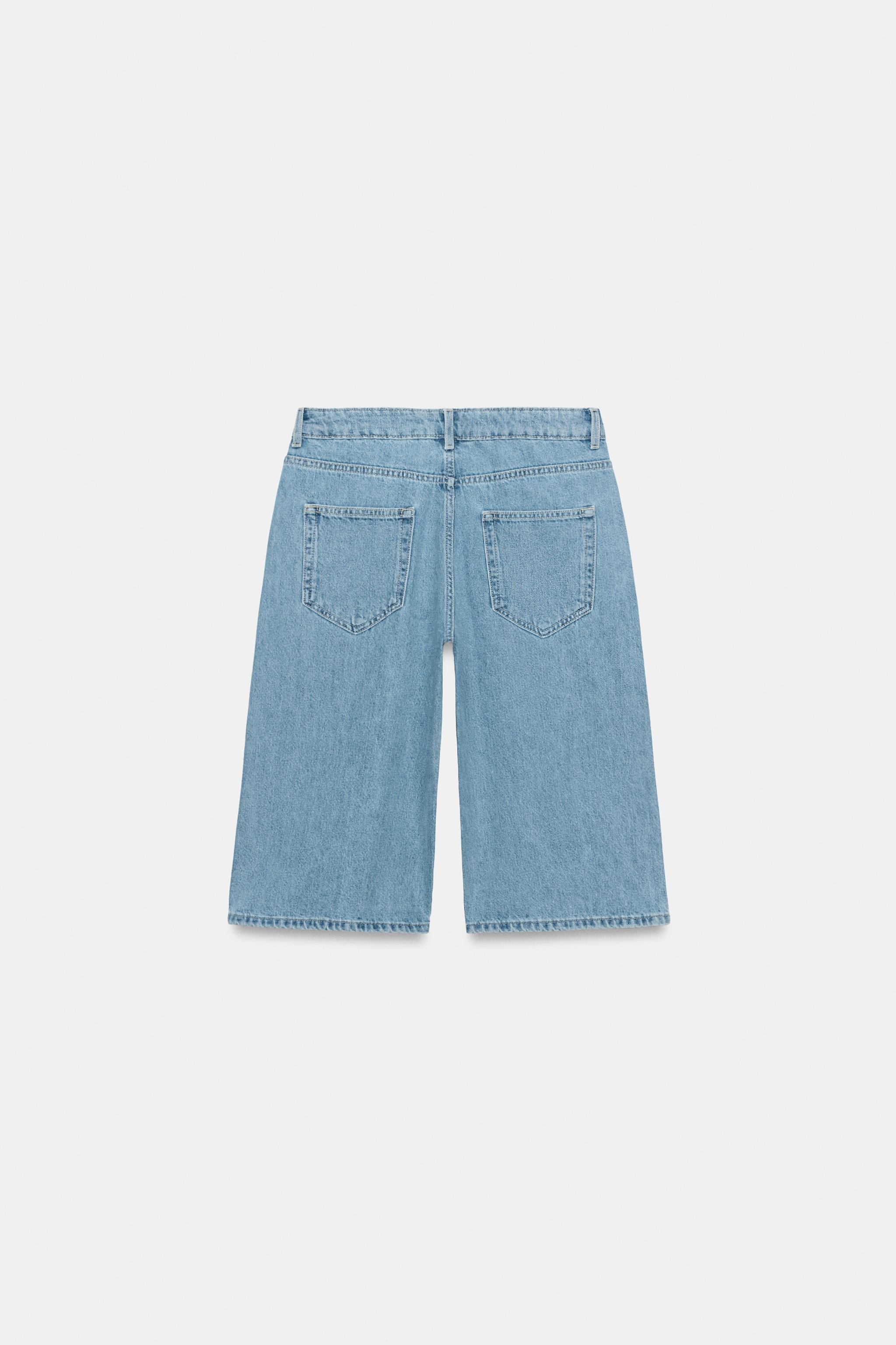 ZW COLLECTION MID-RISE DENIM SHORTS - Light blue | ZARA United States
