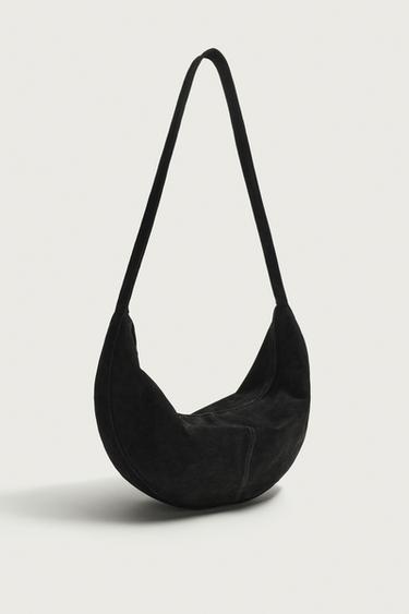 LEATHER SHOULDER BAG — Black 2