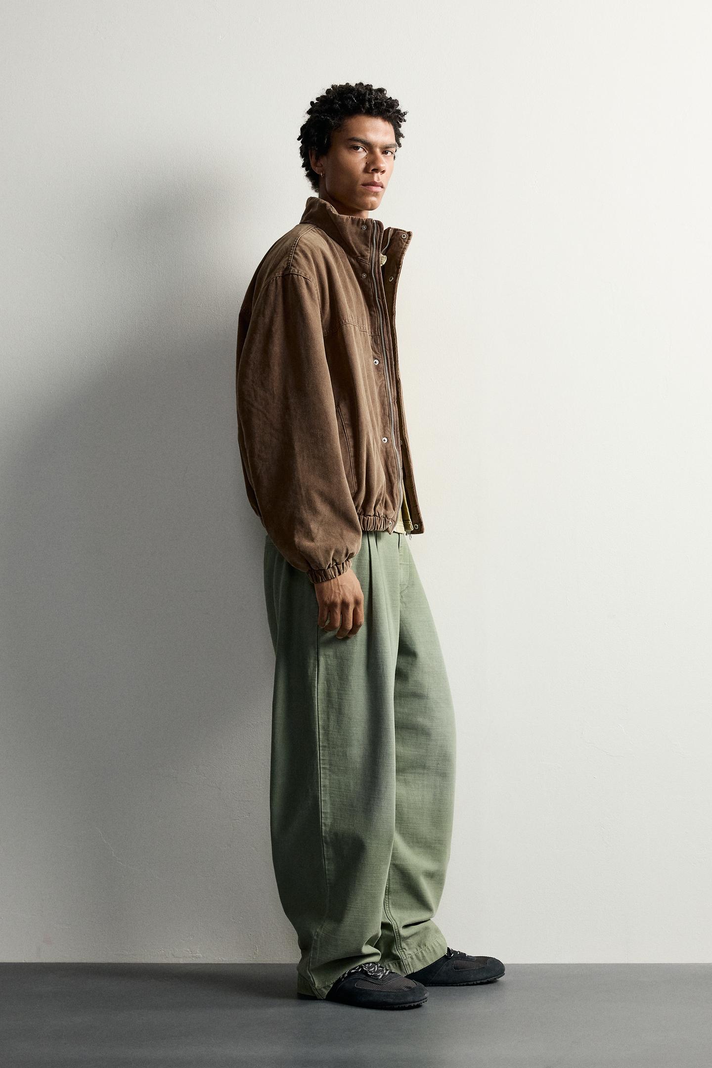 Мужская куртка Zara Washed Quilted, цвет: Серо-коричневый коричневый — фото 4