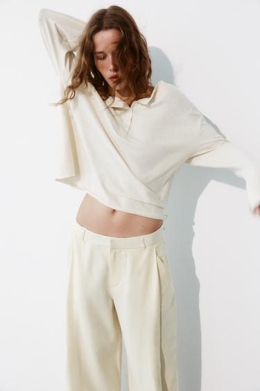 FLOWING PLEATED TROUSERS - Ecru by Zara - Image 2