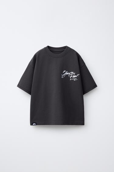 CAMISETA ESTAMPADA GRAFFITI - Antracita oscuro de Zara