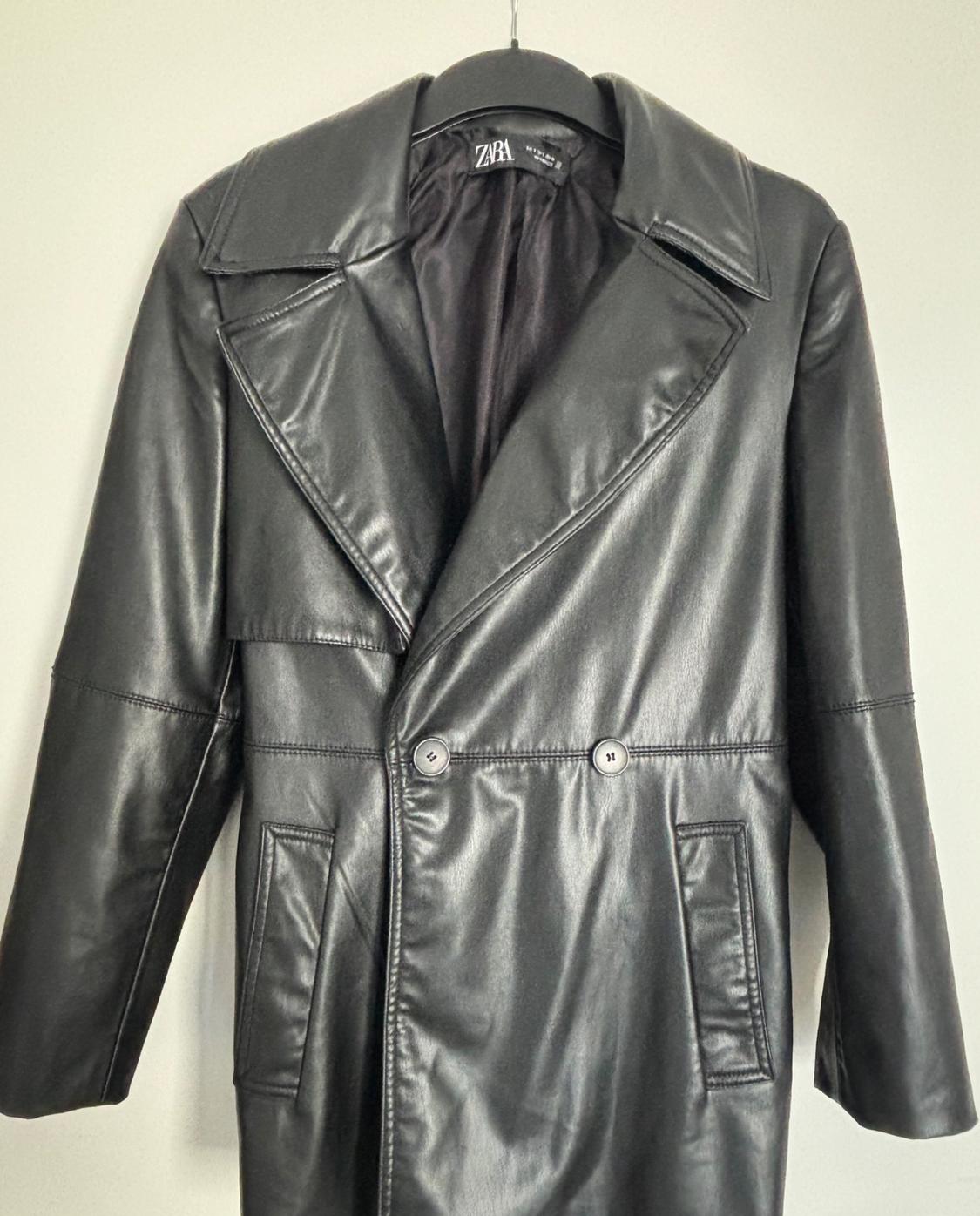SHORT FAUX LEATHER TRENCH COAT - Image 3