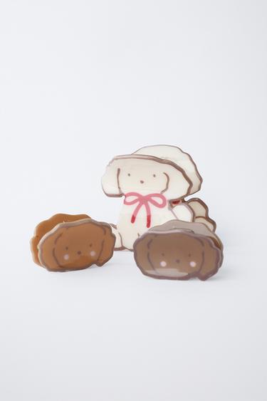 3-PACK OF DOG HAIR CLIPS - Brown by Zara - Image 1