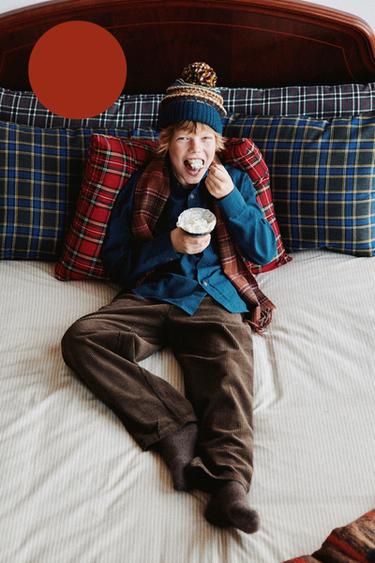 CALÇA DE VELUDO COTELÊ GROSSO - Marrom-escuro da Zara