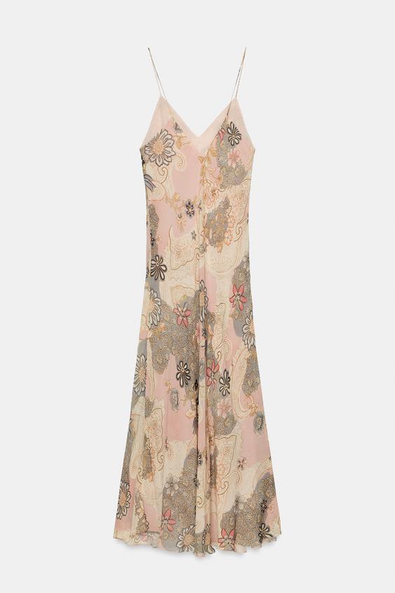 printed short dress zw collection Zara ZW Collection Printed Mini Short Dress Green Tie Waist Large Women's NWT