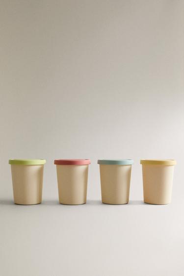 LOT POTS GLACE SILICONE (LOT DE 4) - Crème de Zara