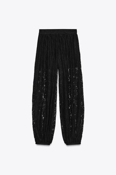 ZW COLLECTION LACE BALLOON TROUSERS - Black by Zara - Image 2