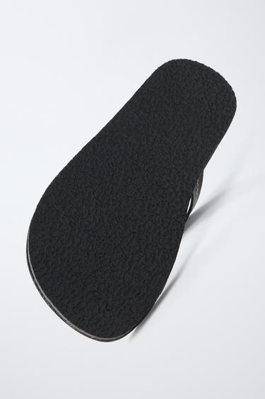 LEATHER SANDALS - Black by Zara - Image 6