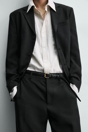 VESTE DE COSTUME RELAXED FIT VISCOSE ET LIN - Noir de Zara - Image 4