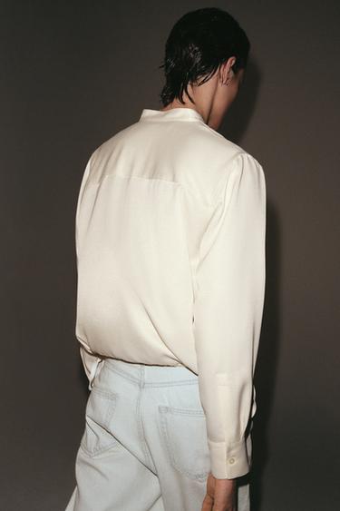 SATIN SHIRT ZW COLLECTION - Ecru by Zara - Image 2