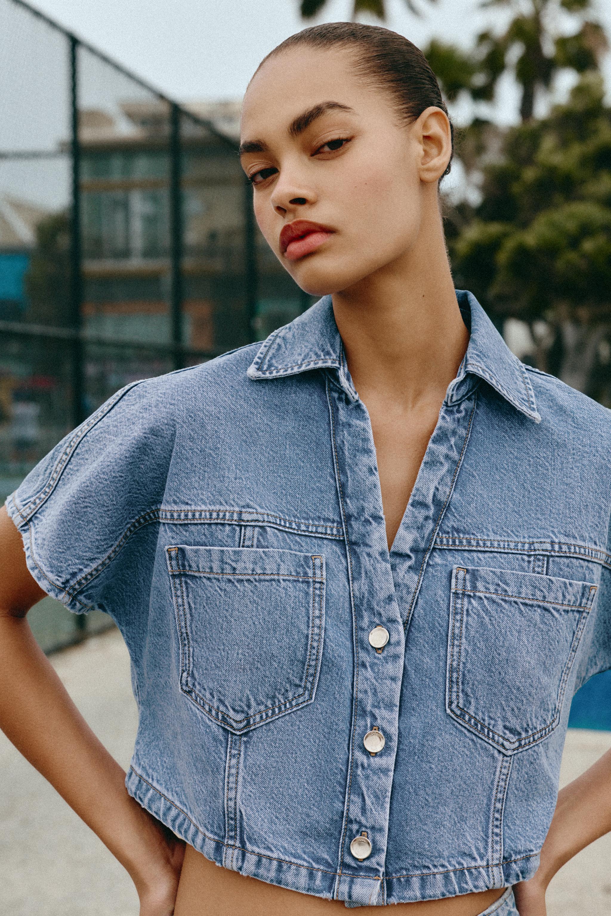 Z1975 KISA DENIM GÖMLEK - Görsel 2