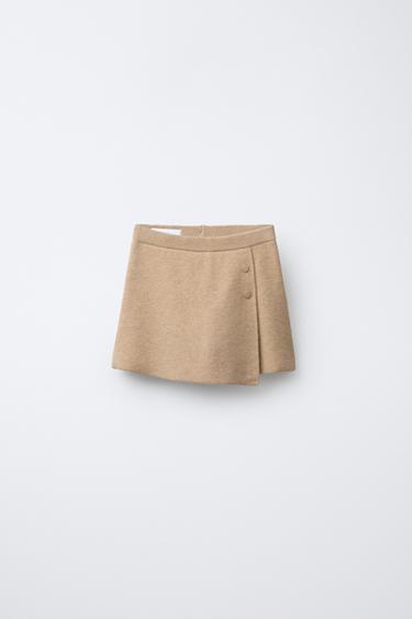 KNIT BERMUDA SKORT - camel by Zara