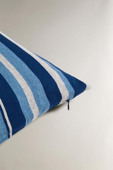 MULTI-STRIPE CUSHION COVER - Blue by Zara - Image 4