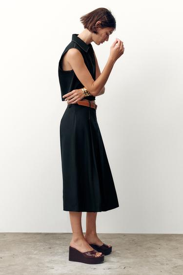BELTED LONG BERMUDA SHORTS WITH DARTS - Black by Zara
