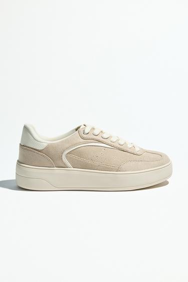 Zara SOFT SNEAKERS - Sandy Brown