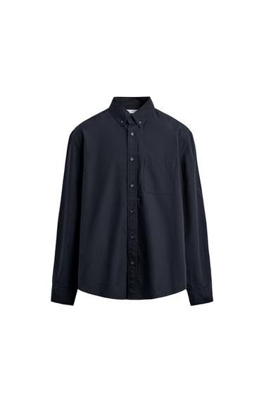 CAMISA ALGODÓN SOFT - Marino de Zara