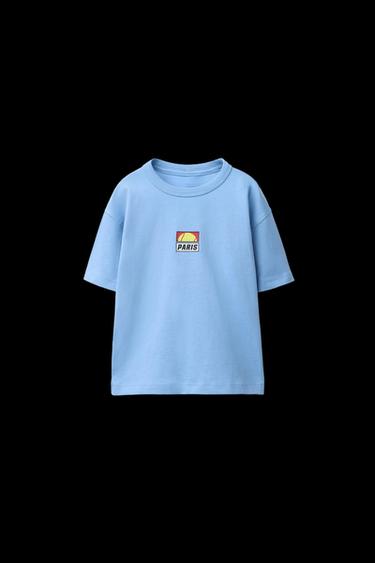 CAMISETA ESTAMPADO TENIS - Azul claro de Zara - Imagen 0