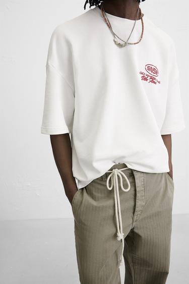 T-SHIRT WITH CONTRAST COMBINATION PRINTS - White by Zara - Image 5