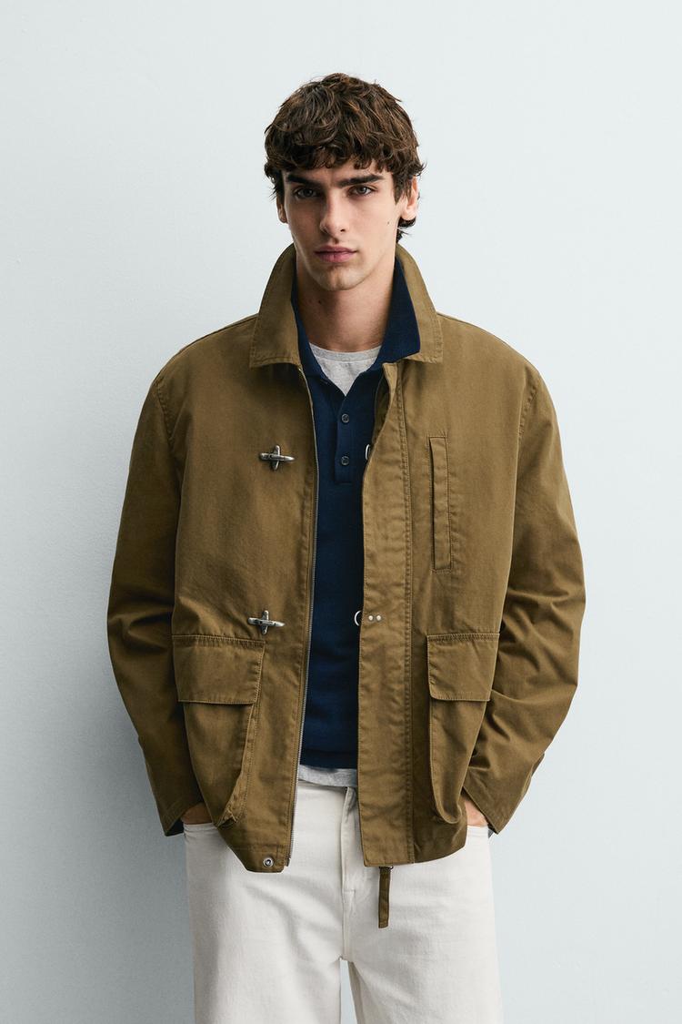 ZARA RELAXED FIT PARKA WITH FIREMAN CLASPS