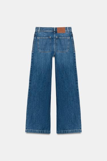 JEANS Z1975 CULOTTE MIT HOHEM BUND UND ZIERNAHT - Blau von Zara