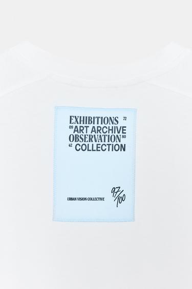 T-SHIRT COUPE BOXY ÉTIQUETTE - Blanc de Zara - Image 7