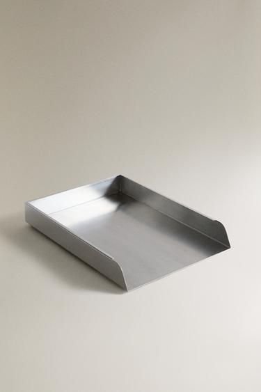 BANDEJA DE METAL PARA DOCUMENTOS - Prata da Zara - Imagem 0