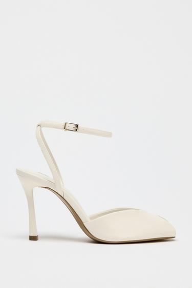 Zara 開口高跟涼鞋 - 白色