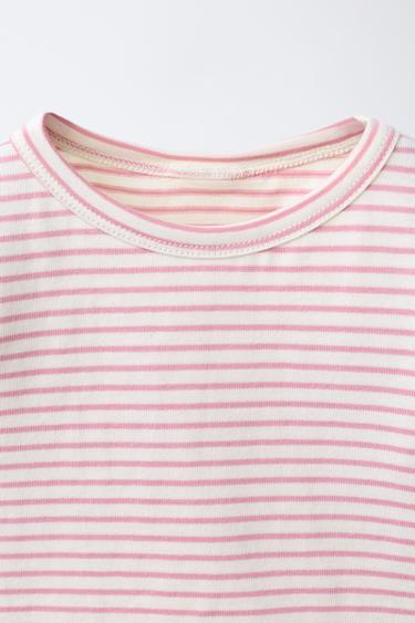 SOFT WOVEN STRIPE T-SHIRT - Pastel pink by Zara - Image 2