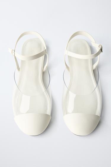 CHAUSSURES OUVERTES À L'ARRIÈRE EN VINYLE - Blanc de Zara - Image 3
