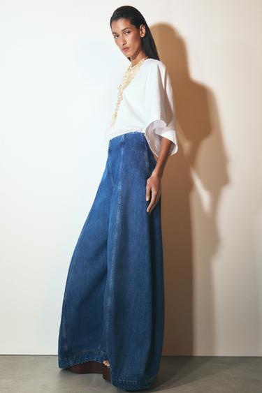 JEANS ZW COLLECTION BALLOON TIRO ALTO - Azul de Zara