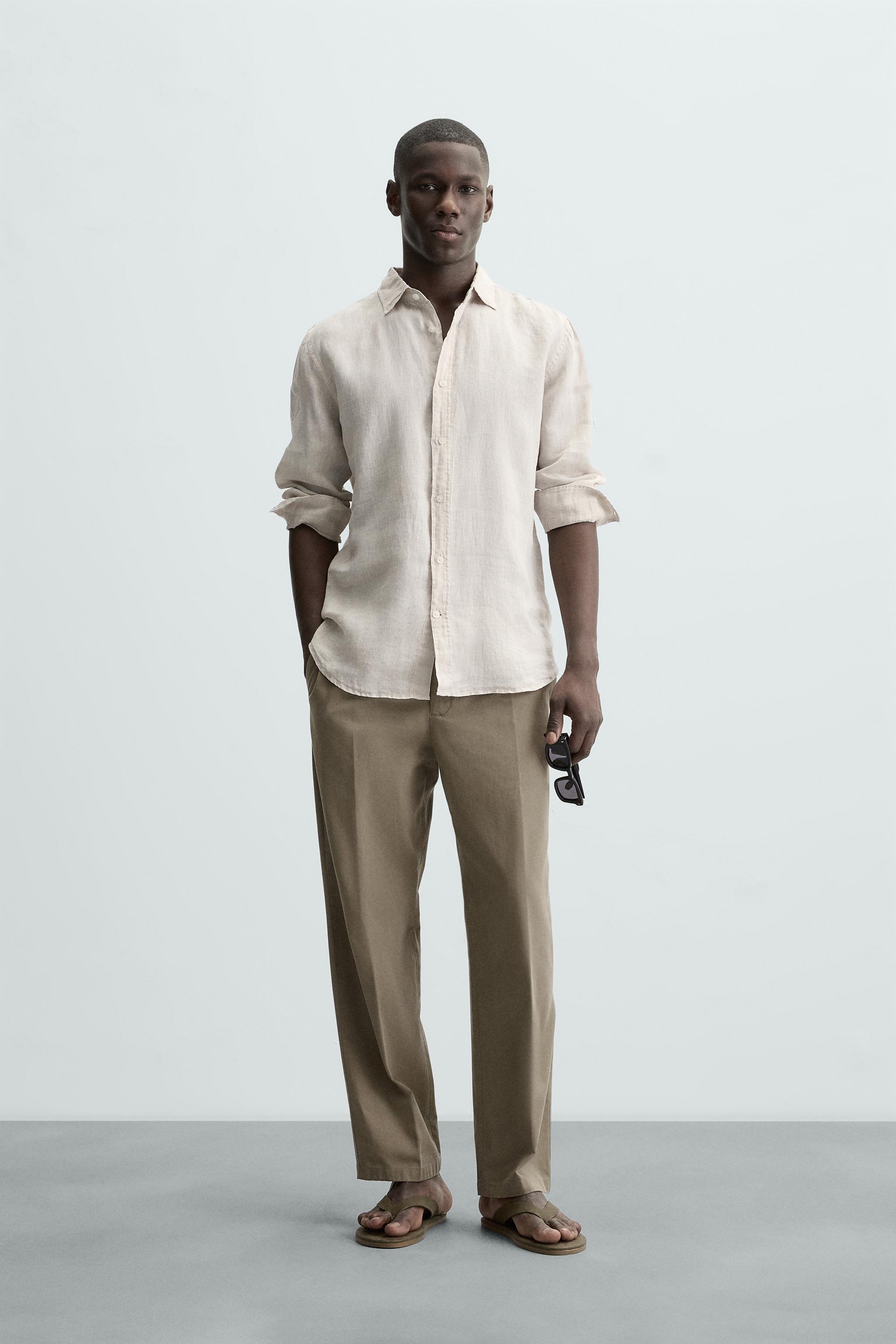 100% LINEN SHIRT - Light beige | ZARA South Africa